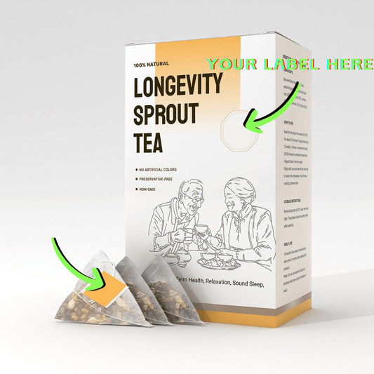 Longevity Sprout Tea - Reducing Stress and Anxiety, Deep Sleep - White Label Wellness (A Strongbody B2B Solution)